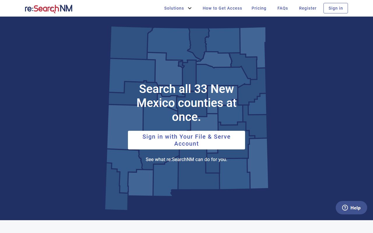 Taos County district court records reSearchNM registered access screen