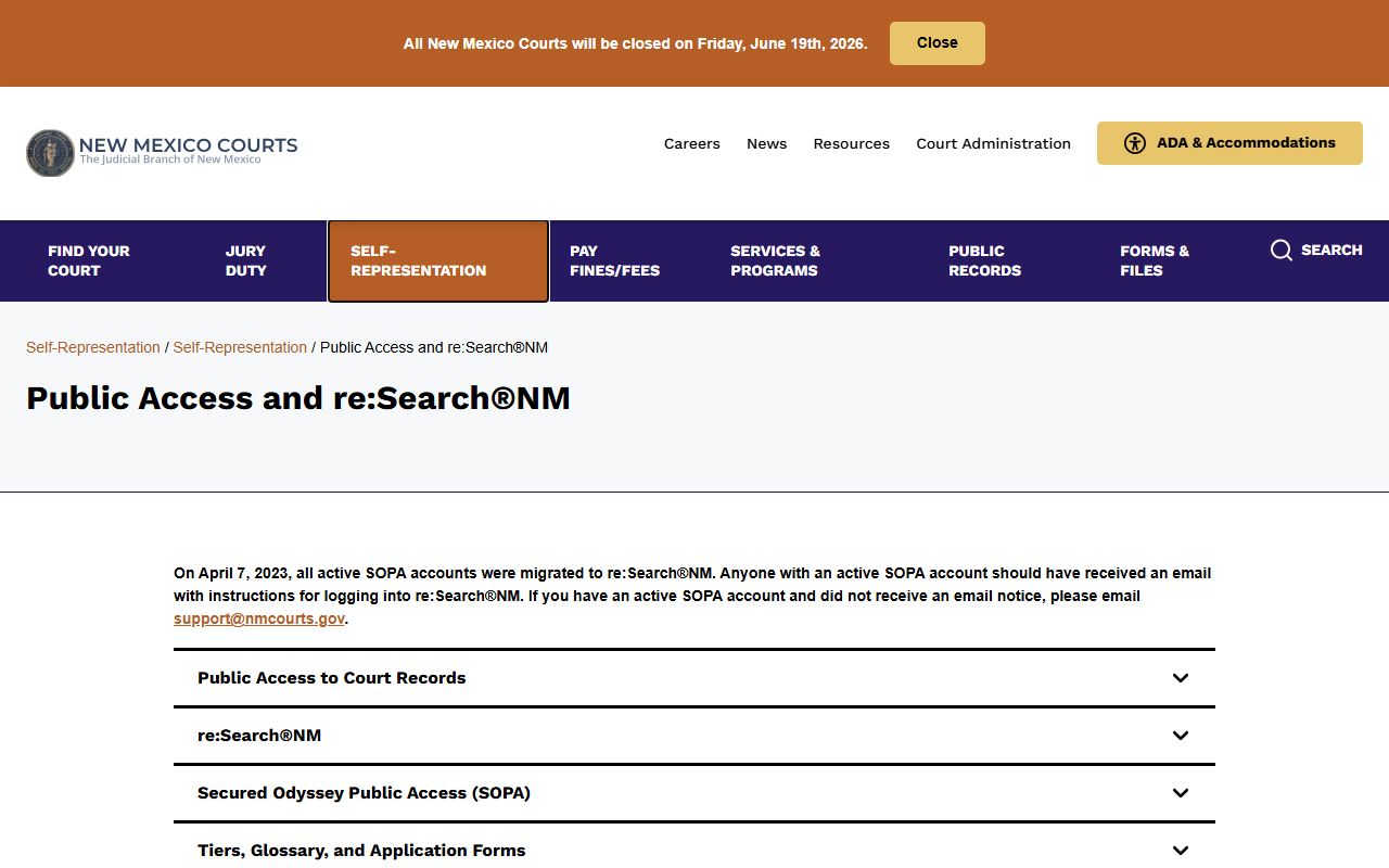 Taos County court records public access and reSearchNM guidance